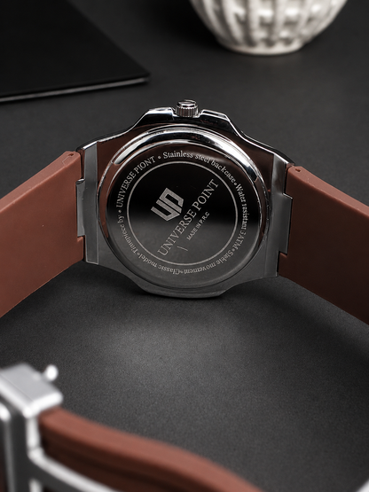 Universe Point - Brown Textured Dial & Rubber Strap