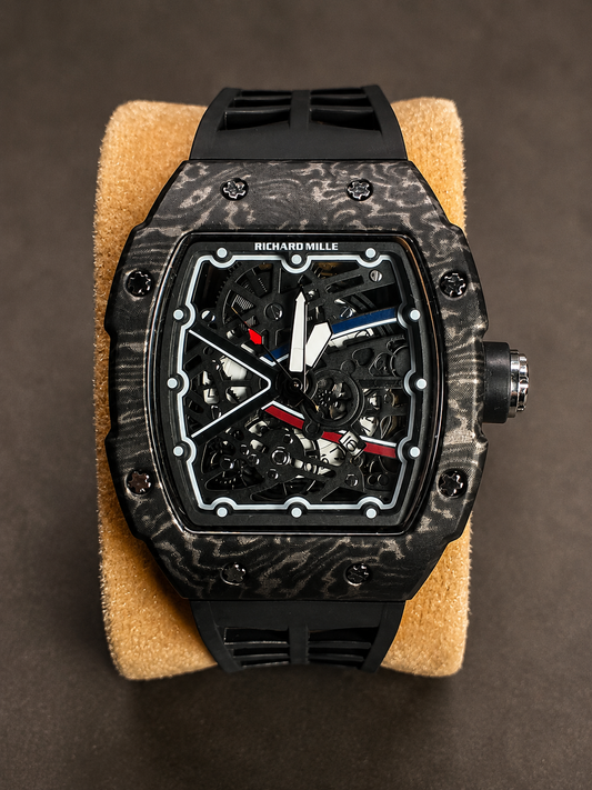 Skeleton Dial Carbon Case Watch