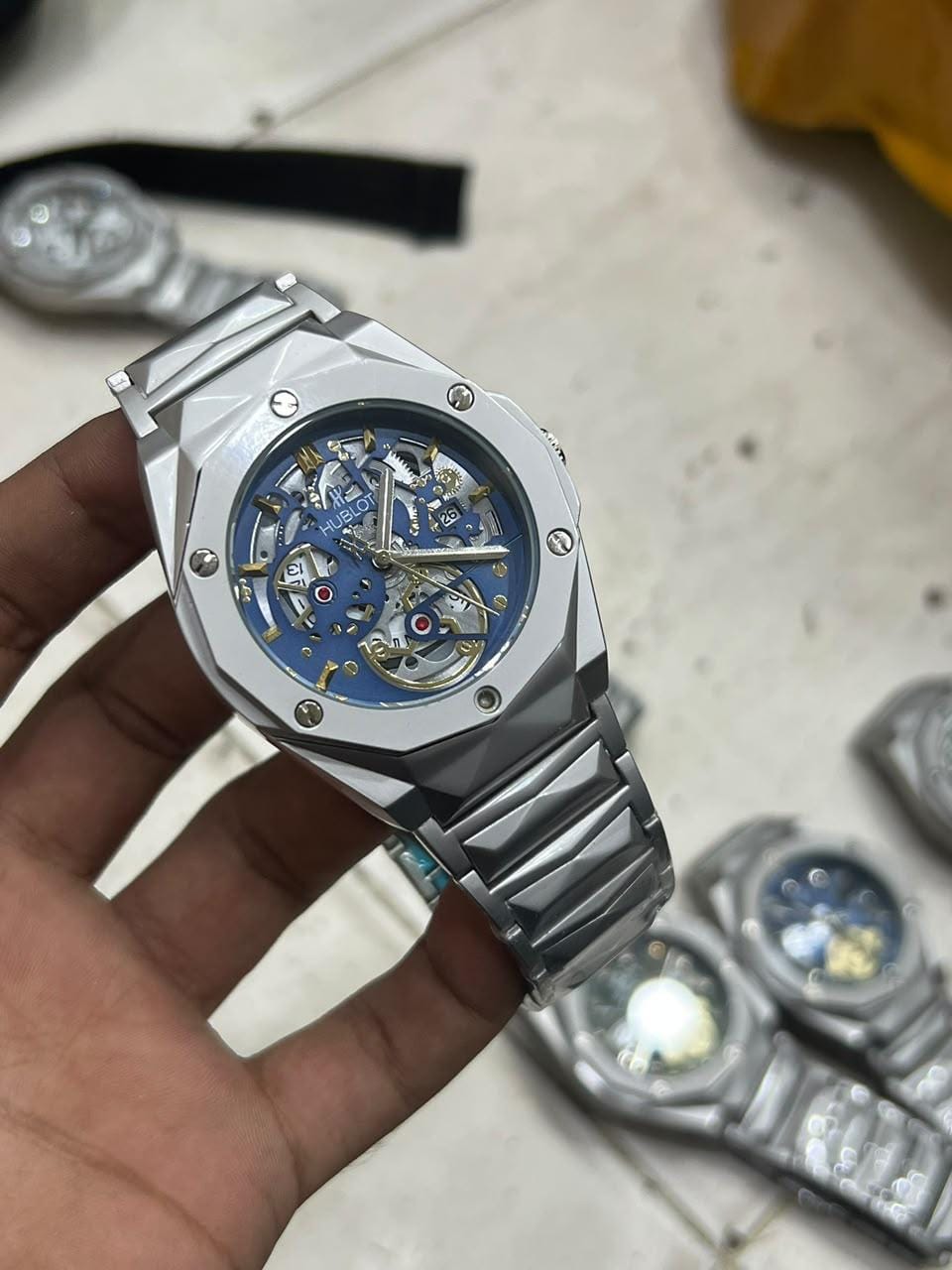Automatic Dial Diamond Cut Watch
