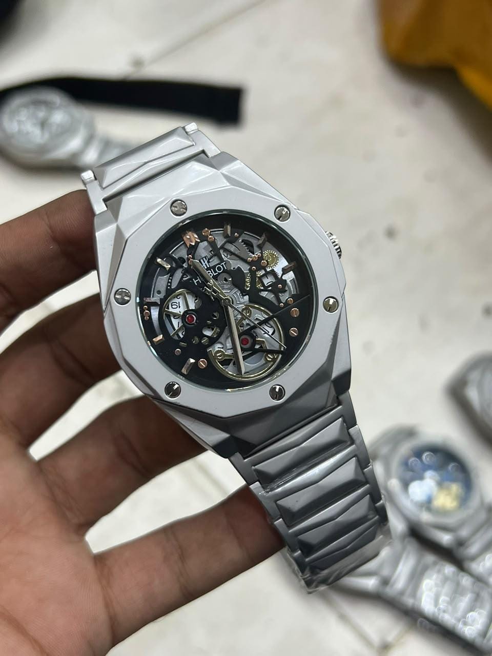 Automatic Dial Diamond Cut Watch
