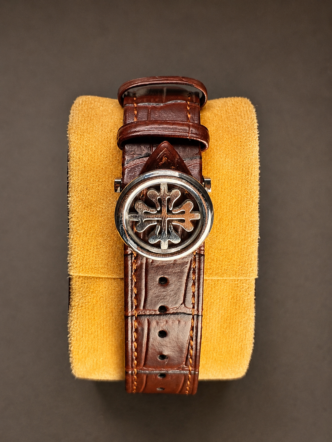 Patek Philippe Nautilus - Silver Dial & Brown Leather Strap