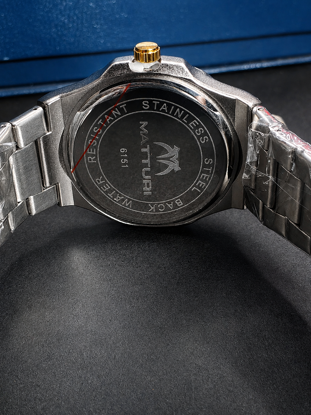 Matturi Diamond Bezel - Black Dial & Two-Tone Stainless Steel Chain