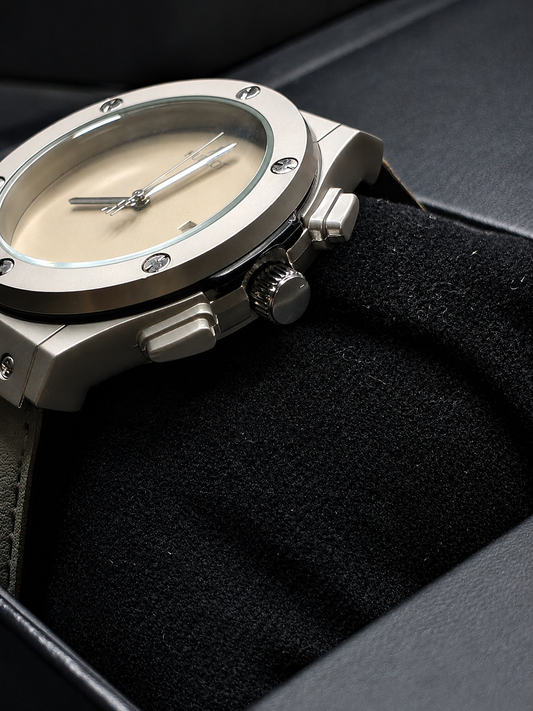 Classic Fusion - Matte Beige Dial & Grey Leather Strap