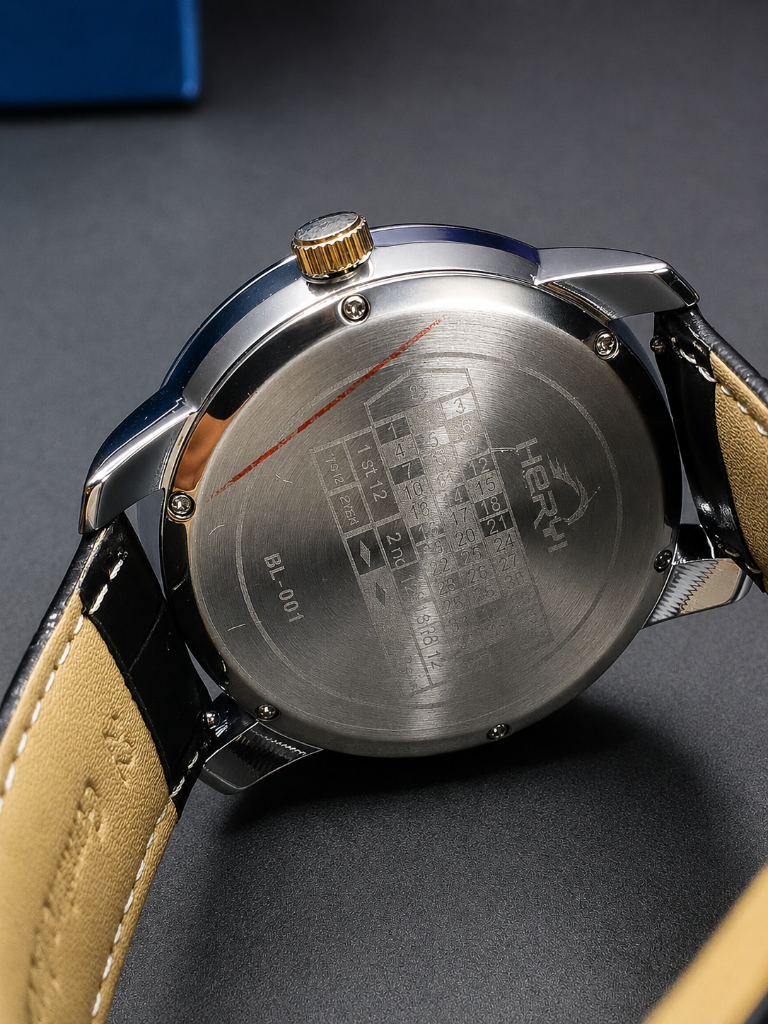 Heryi Casino Roulette - Black Dial & Premium Leather Strap