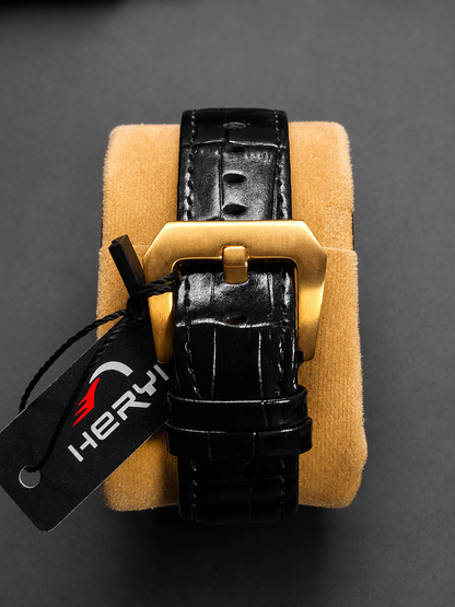 Heryi Casino Roulette - Black Dial & Premium Leather Strap